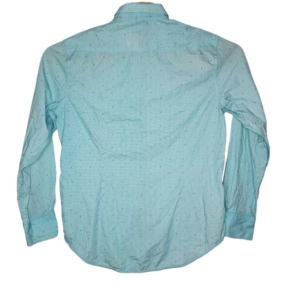 Robert Graham‎ Large L Light Blue Patterned Flip Cuff Long Sleeve Button Shirt - Picture 2 of 6